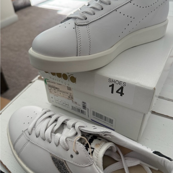 Diadora Heritage White and Silver Sneakers - Picture 3 of 3